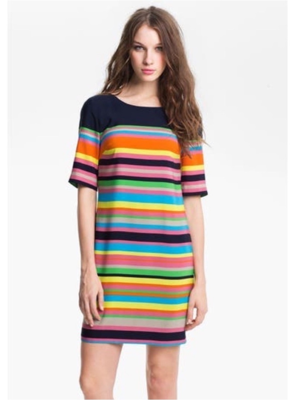 Trina Turk 'Flagimi' Multicolor Stripe Shift Dress Size 10